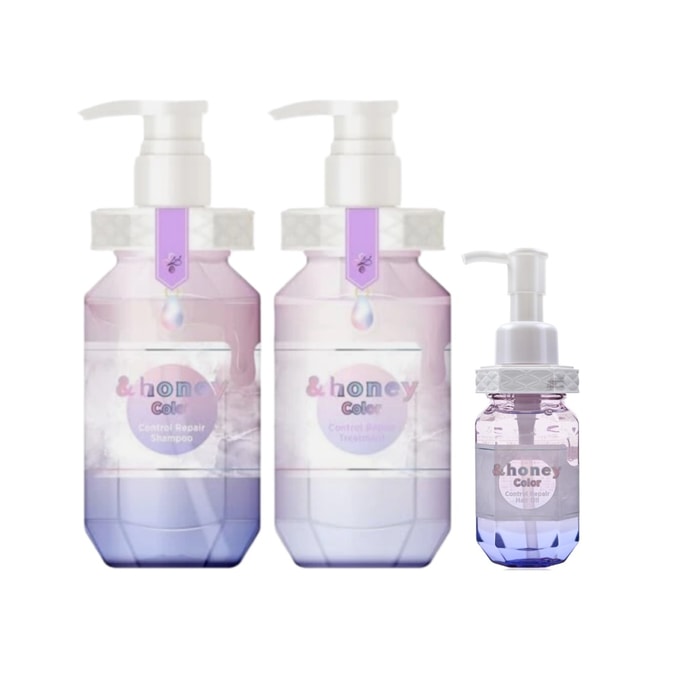 【美国直邮】日本 ViCREA &honey 锁色护发洗发水+护发素+发油套装 445g*2+100ml
