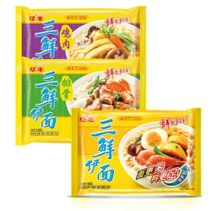 Sanxian Yimen (86g * 3 Bags) Instant Noodles, Nostalgic Fast Food For 80s Generation, Dry Eating Old-fashioned Instant Noodles, Original Flavor+pork Rib Flavor+chicken Flavor