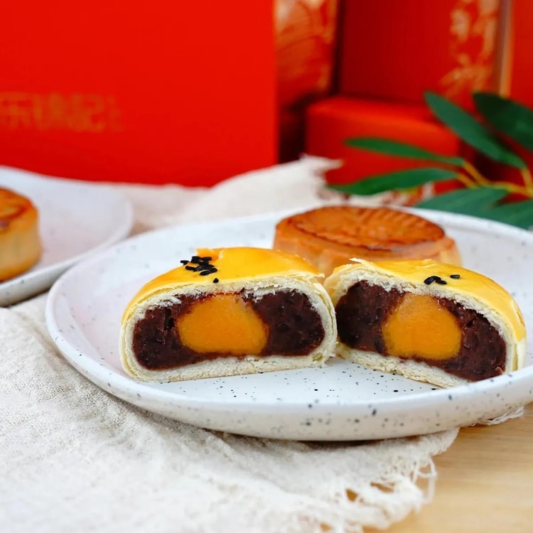 中秋节LAST CALL】乐锦记中秋月饼礼盒8枚入600g【白莲蓉+豆沙+鲜花饼+