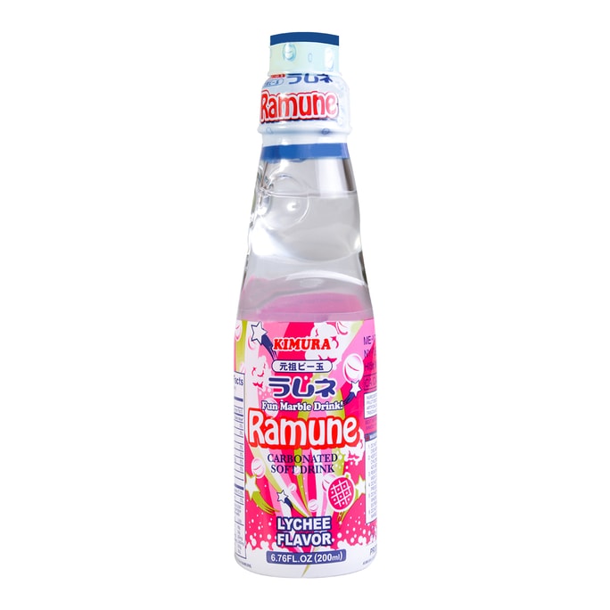Lychee Ramune Marble Soda - Fun Fruity Soft Drink, 6.76fl oz