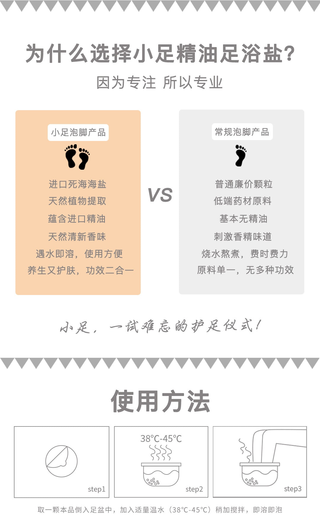 【中国直邮】 小足 玫瑰樱花精油泡脚胶囊 足浴盐去祛缓解寒湿气泡脚中药包粉球蛋 400g/盒