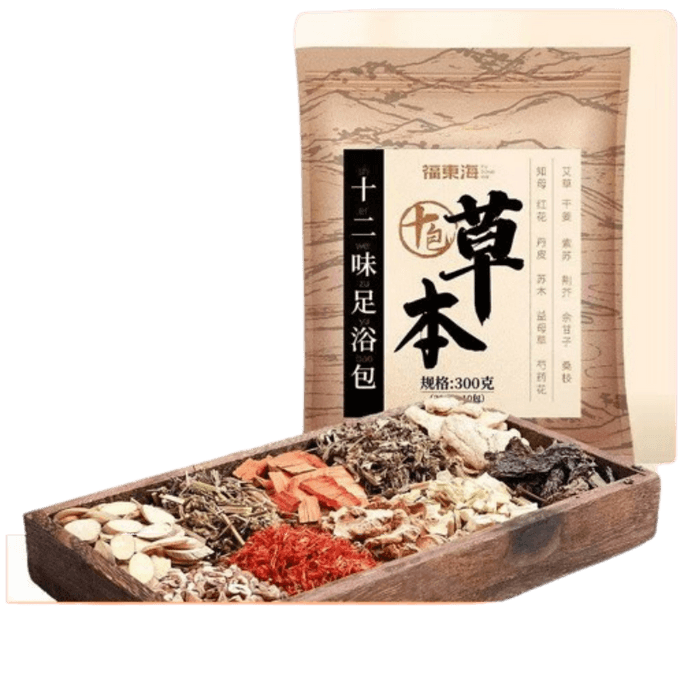 Twelve Flavor Foot Bath Bag Herbal Ginger Red Flower Bath Ai Grass Foot Bath Bag (30g * 10 Packs) 300g/bag