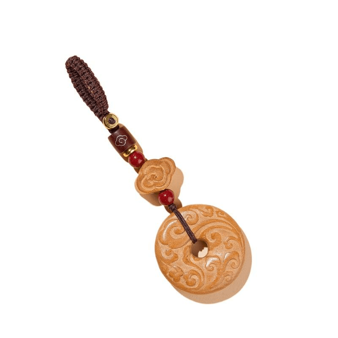 Peach wood pendant, amulet, keychain, cinnabar peach wood, 7cm*1 piece