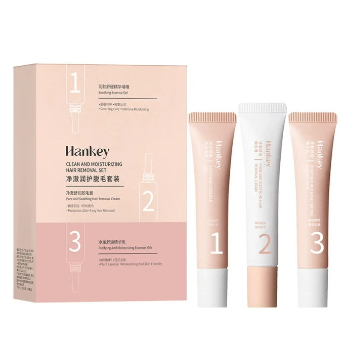 Cleaning and Moisturizing Hair Removal Set: Body Cleaning, Tender and Smooth Skin Gel, Essence Milk Hair Removal Cream Three-piece Set