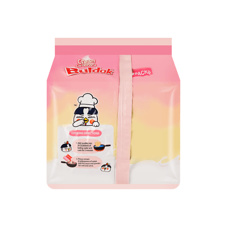Buldak Noodles Cream Carbonara Hot Chicken Flavor Stir-Fried Ramen - 5 Packs* 4.93oz【Trending on TikTok】 5