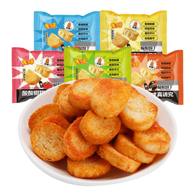 【中国直邮】 米多奇烤馍丁馍片多口味烤馒头片早餐饼干休闲小零食  混合口味 25g*10包