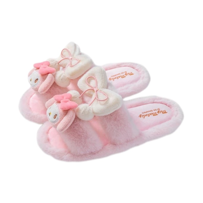 Sanrio Plush Slippers Home Indoor Anti-slip Cotton Slippers Parent-child Breathable - My Melody 38-39 Size 1Pair