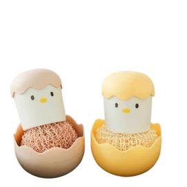 【中国直送】Qintaitai 卵殻鶏掃除ブラシ 鍋を傷つけない 丈夫な鍋洗いツール 卵殻 ピンク 1個