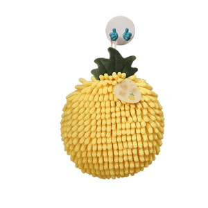 HSPM 大红喜庆如意柿雪尼尔擦手球伴手礼毛巾厨房挂式吸水擦手巾 暗送秋菠 F 1个