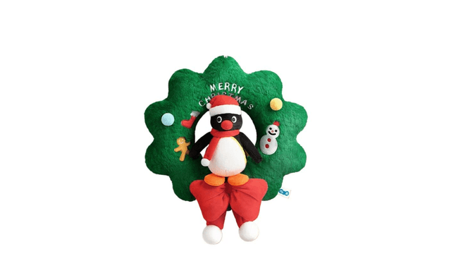 中国直送】ピングー クリスマスリース ぬいぐるみ 1個 (マーケット