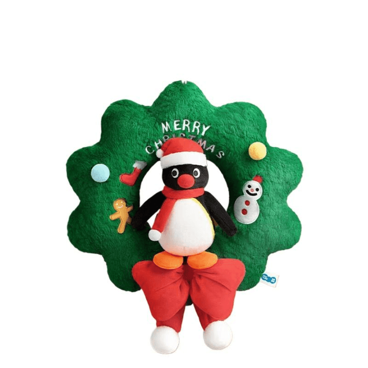 中国直送】ピングー クリスマスリース ぬいぐるみ 1個 (マーケット