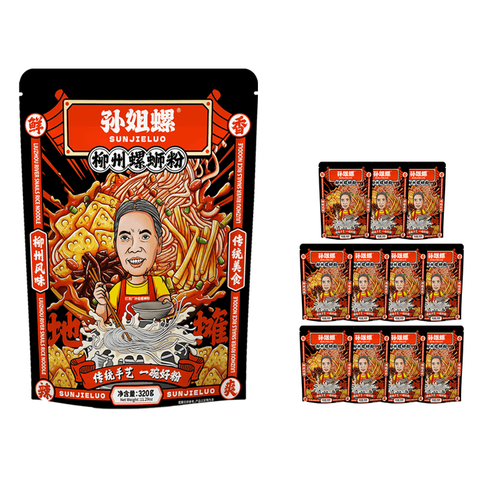 孙姐螺 国际版 螺蛳粉 柳州螺蛳粉 全新配方 酸辣可口 12包装