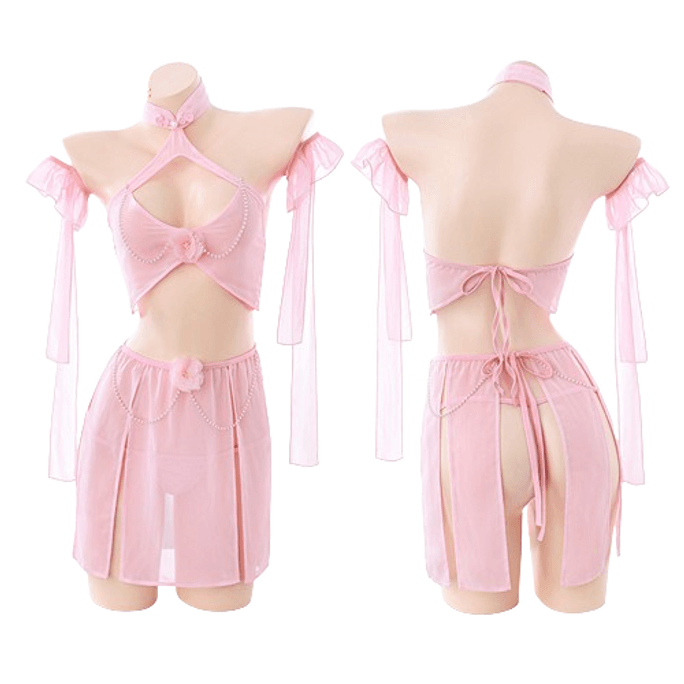 Peach Blossom Girl Lugou Naked Butt Separate Suit Sexy Underwear Pure Desire See-through Ancient Style Pajamas