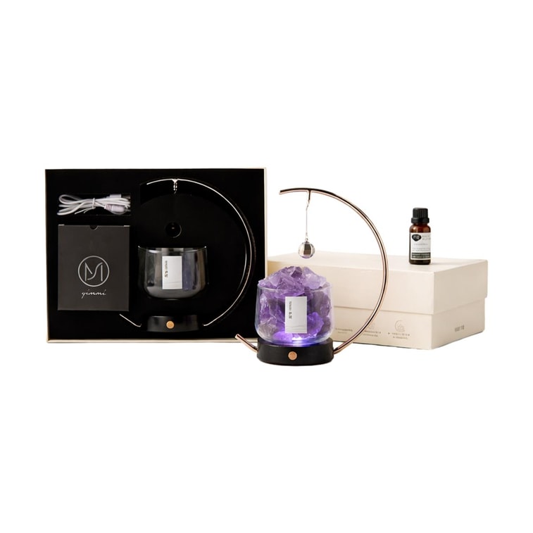 Crystal Aroma Diffuser Stone with Essential Oil Gift Set, #Gardenia White Tea, Purple【Natural Crystal Long-Lasting Fragr 3