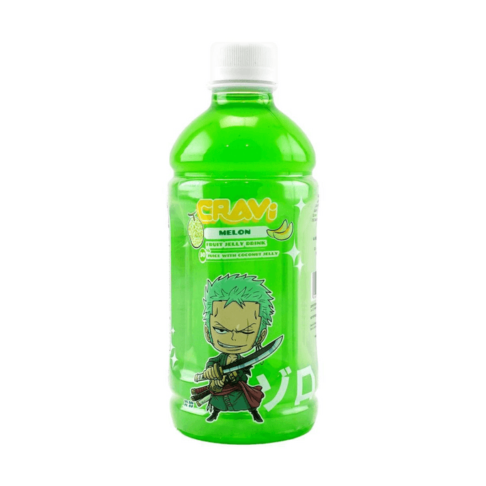 One Piece Zoro ,Jelly Fruits Drink Melon with Coconut Jelly ,11.8 fl oz