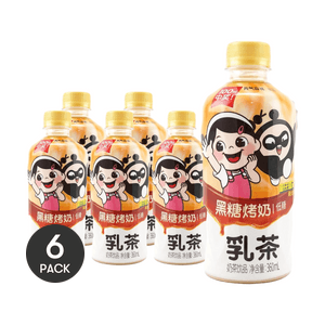 Brown Sugar Roasted Milk Tea Drink, 12.17 fl oz *6【6 Pack】【Egg Party Limited Collaboration】
