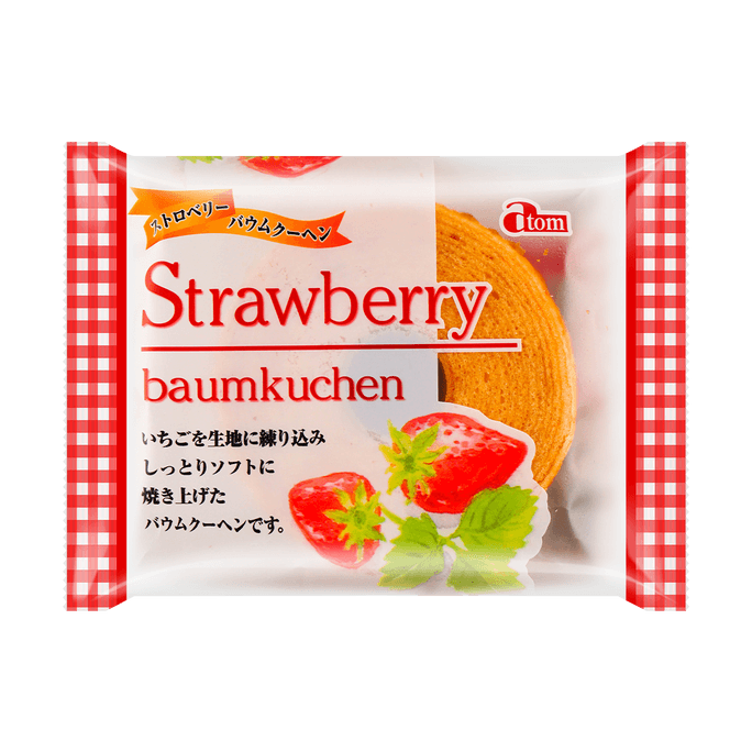 日本ATOM 經典迷你年輪蛋糕 草莓口味 85g