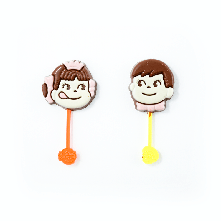 FUJIYA Peko Poko Chocolate Lollipops,Japanese Chocolate Candy,2pc