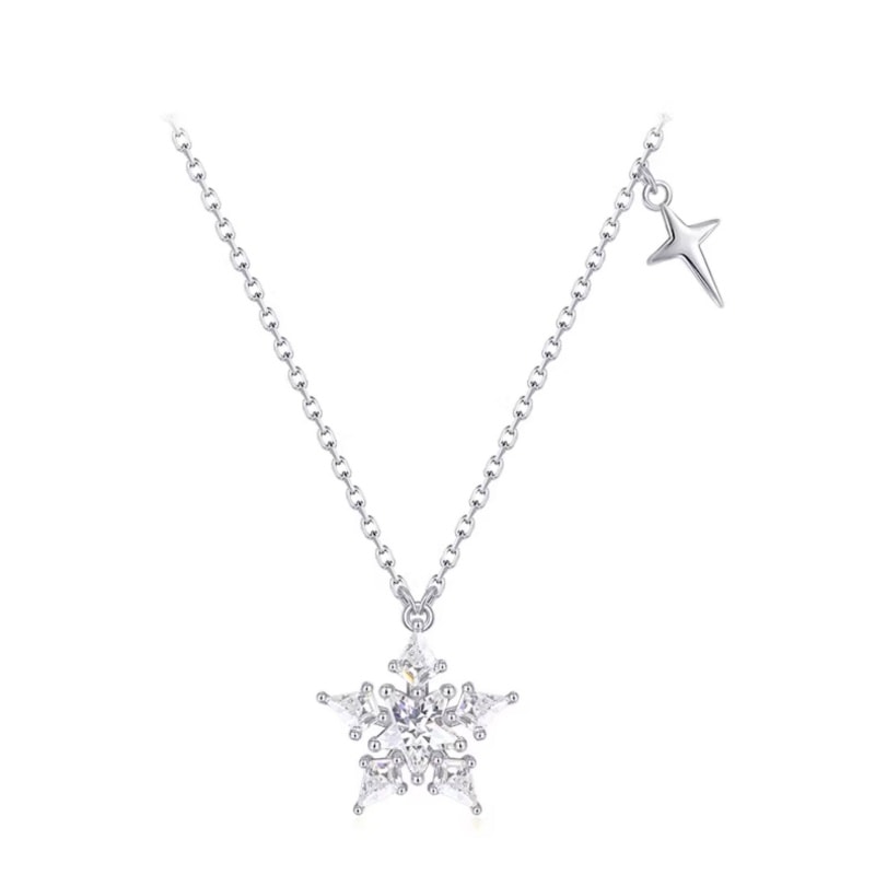 【中國直郵】 周大學生 幸運星項鍊純銀S925女款設計感鎖骨鏈輕奢小眾手鍊聖誕禮物 單條裝