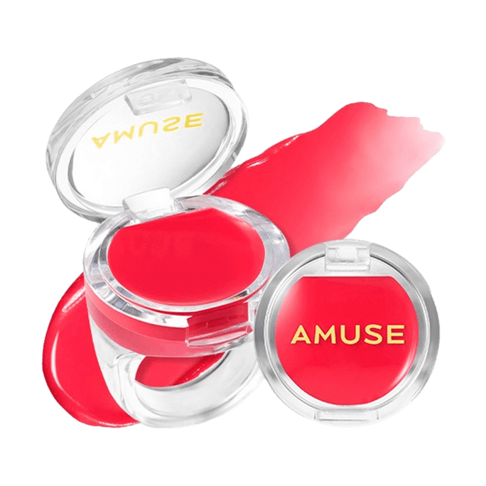 韩国AMUSE 戒指引彩润唇膏 韩系嘟嘟唇 随身时尚配饰​ 纯素 透明闪耀水润日常 0.9g #02 STRAWBERRY JAM RING 冷调【张元英同款】