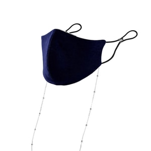 【中國直郵】 HSPM 輕奢時尚內層桑蠶絲親膚透氣防曬口罩 深海藍 F