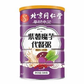 [중국 직배송] 베이징 통런탕 자색 고구마 곤약 식사 대용 죽, 아침 오트밀, 통곡물 즉석 식사 대용 분말, 영양 풍부하고 포만감 증진, 500g/캔