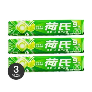 荷氏 维生素C水果硬糖 青柠味 34g  *3【3份超值装】【清新口气润喉糖】
