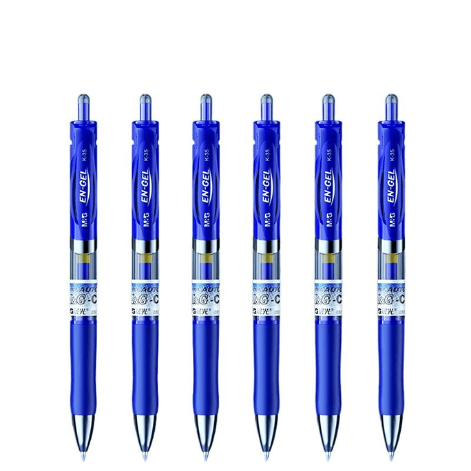 Morning Light Press Neutral Pen K35 Bullet Head Student Exam Carbon Black Signature Pen Core 0.5mm Blue 12 * 1 Box