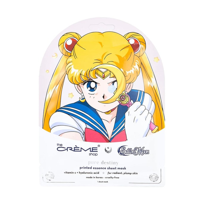 Sailor Moon Pure Destiny Printed Essence Sheet Mask, VC+Hyaluronic Acid 1p【Sailor Moon Limited Edition】