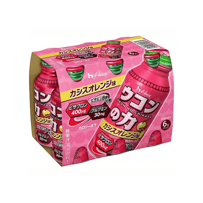 【日本直邮】 日本 HOUSE 维生素饮料 6个 黑醋栗橙味 缓解疲乏上班健康