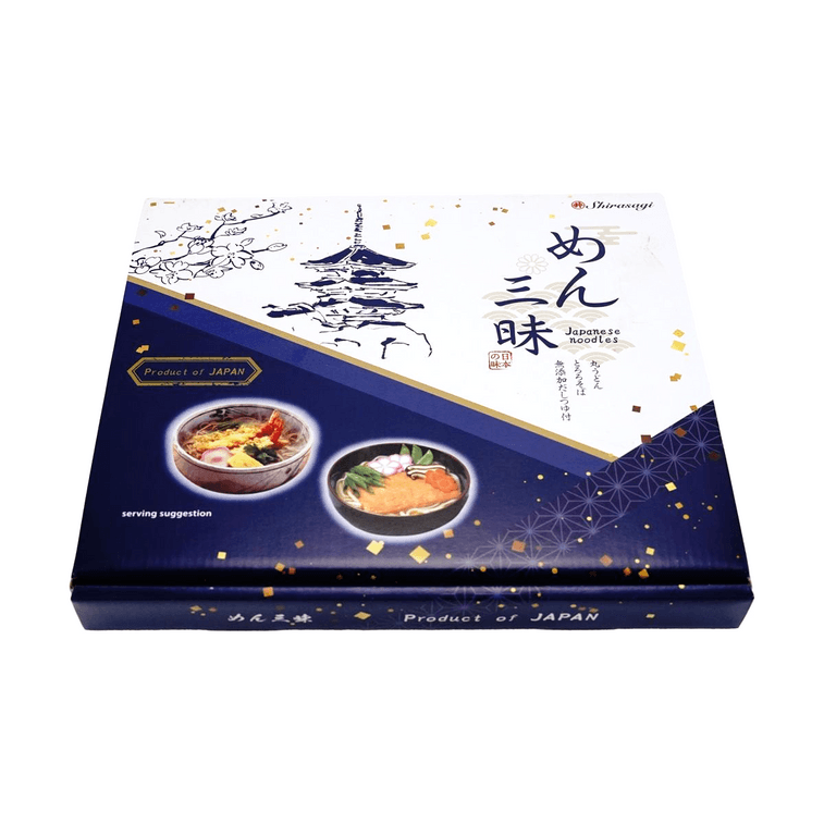 Menzanmai Noodle Gift Set - Japanese Udon Noodles & Tororo Soba Noodles, 4pc, 8 Serving,29 oz【 Including Dashi Soup】 4