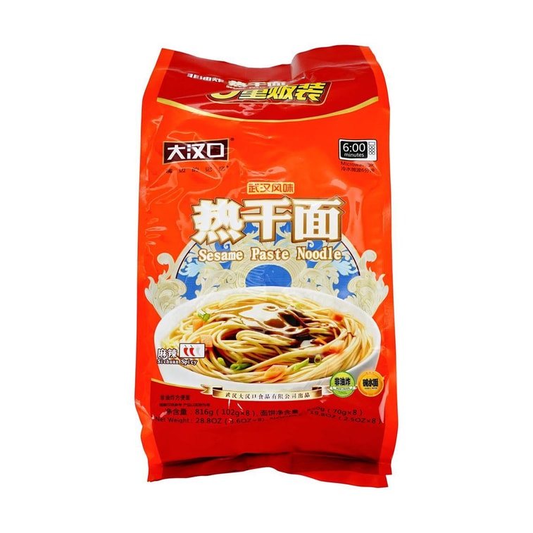 大汉口 非油炸 热干面量贩装 麻辣味 8包入 816g 5
