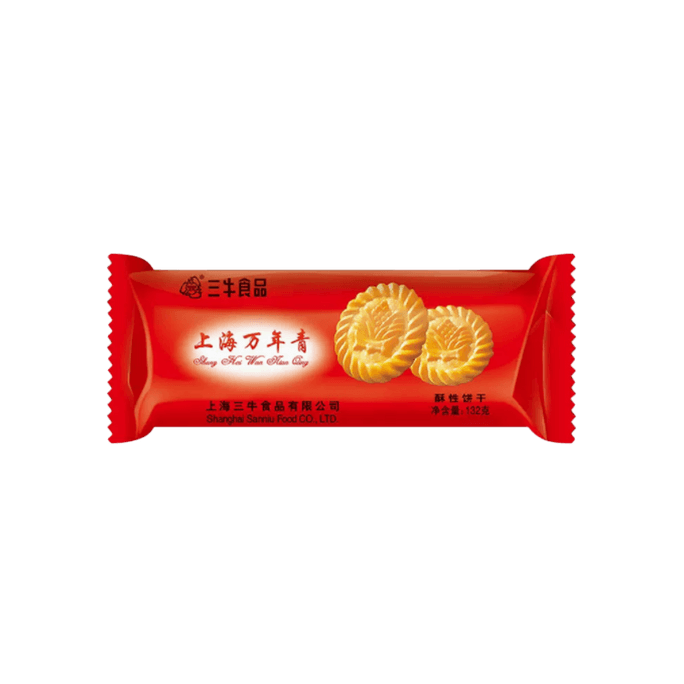 【中国直邮】三牛万年青饼干上海特产葱香味咸味饼干 132g
