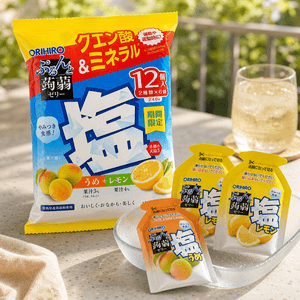 Salt Plum and Lemon Konjac Jelly 12 pieces 8.46 oz【Low Calories 0 Fat】【Limited Summer Edition】【With Ako Sea Salt】