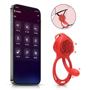乐雅 스마트 스트랩 로즈 플라워 웨어러블 바이브레이터 9단 진동 모드 속박 플레이 APP 제어 USB 충전 방수 세척 1개