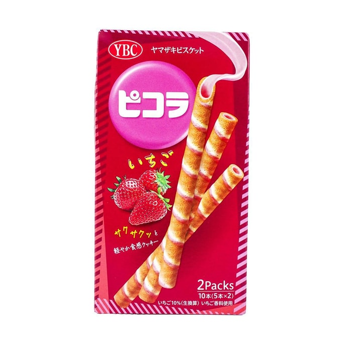 피콜라 딸기 웨이퍼 롤 1.7oz【바삭하고 달콤한 맛】【진한 딸기 맛】