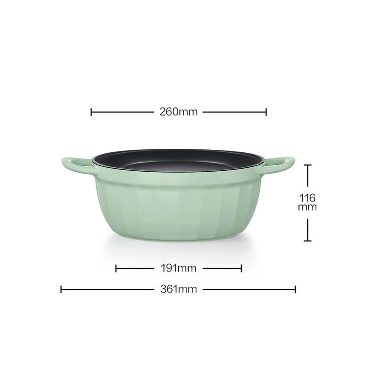 BUYDEEM Cast Aluminum Non-Stick Stockpot 4.7QT, 10.2 inch, Cozy Greenish 12
