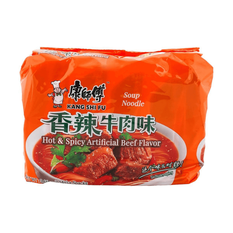 MASTER KONG Hot & Spicy Beef Ramen - Instant Noodles 5 Packs* 3.66oz 4