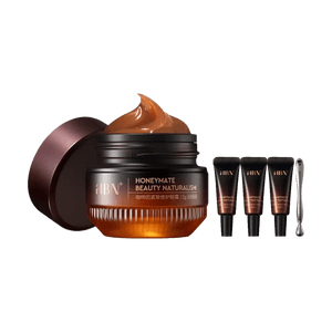 Honeymate Beauty Naturalism Eye Cream Set, 0.5oz. + 0.3oz.*3 With Massage Stick - Anti-Puffiness & Brightening