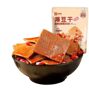 【中国直邮】 良品铺子 甜辣味薄豆干素食零食办公室辣条豆腐干小吃休闲食品160g*1袋