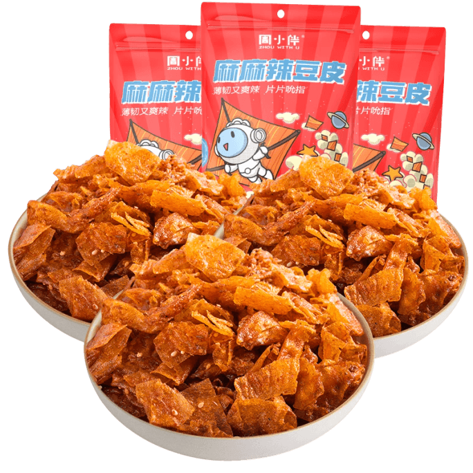 Zhou Heiya Zhouxiaoban Spicy Bean Skin 60g/ Bag Spicy Strip Dried Bean Curd Spicy Slice Snacks