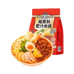 【中国直邮】 满小饱 【加肉加菜】超有料肥汁米线 醇厚汤底 11包料足量肉菜搭配 劲道Q弹方便速食米粉 457g