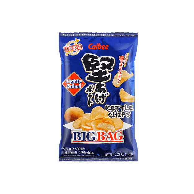 商品详情 - 【首发上线】日本CALBEE Kettle Chips 原味淡盐薯片 大包装 150g - image  0