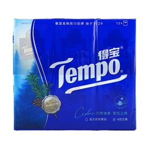 得寶 迷你印花手帕紙 紙巾便攜衛生紙 雪松之境香型 12包