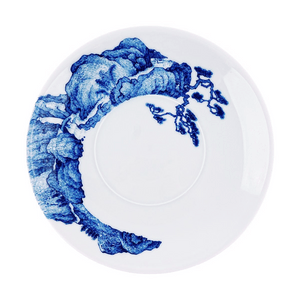 蓝印东方 相伴见山 景德镇陶青花瓷餐具碗盘子 圆盘10"