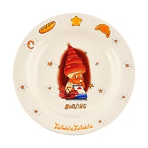 Cute Twinkle Twinkle Croissant Ceramic Plate Brown 7"