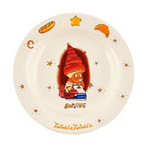 Product: Cute Twinkle Twinkle Croissant Ceramic Plate Brown 7"