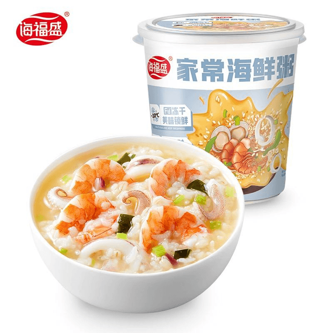 Haifusheng Instant Congee Breakfast Rice Instant Convenient Seafood Congee Nutritional Brewing Free Boiling 228g * 1 Box