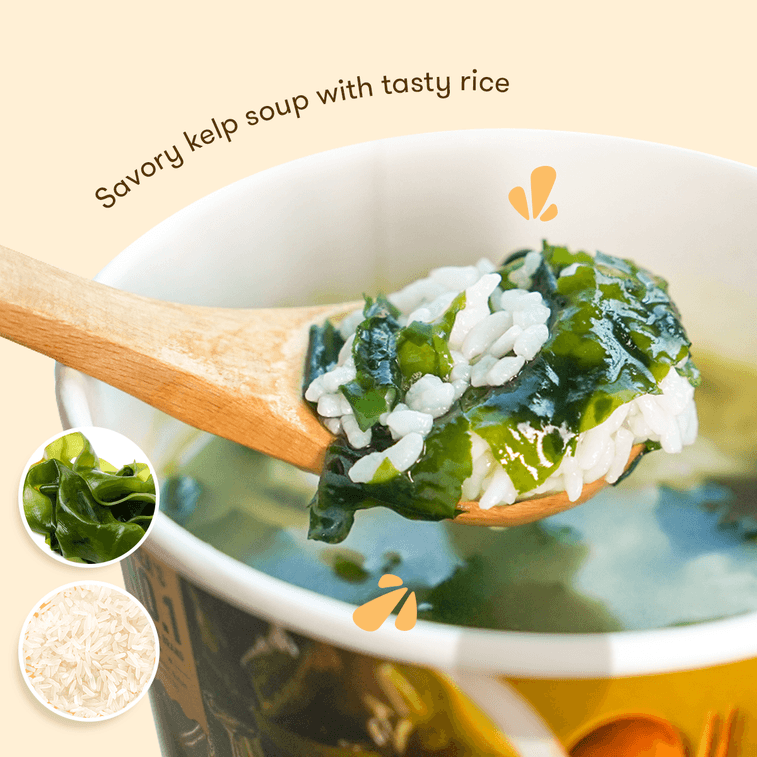 Cooked White Rice With Seaweed Soup Mix, Big Bowl, 5.82 oz 13
