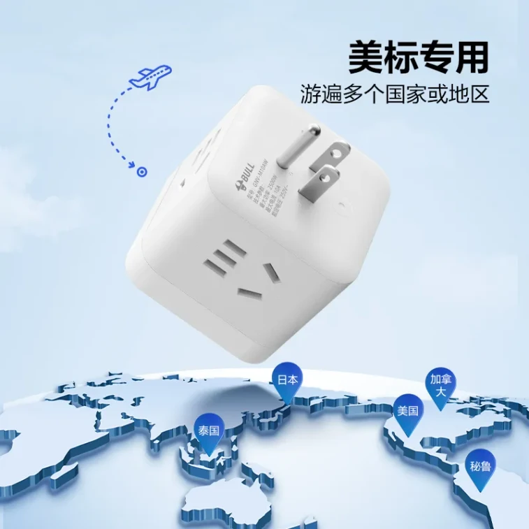 M10AW US Standard Travel Adapter, White 1 Pc—for International Use 3
